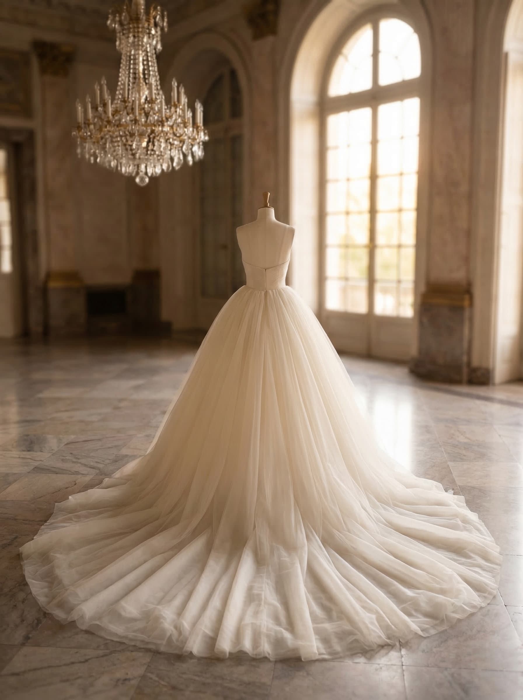 Ruth: Classic ball gown with cathedral train