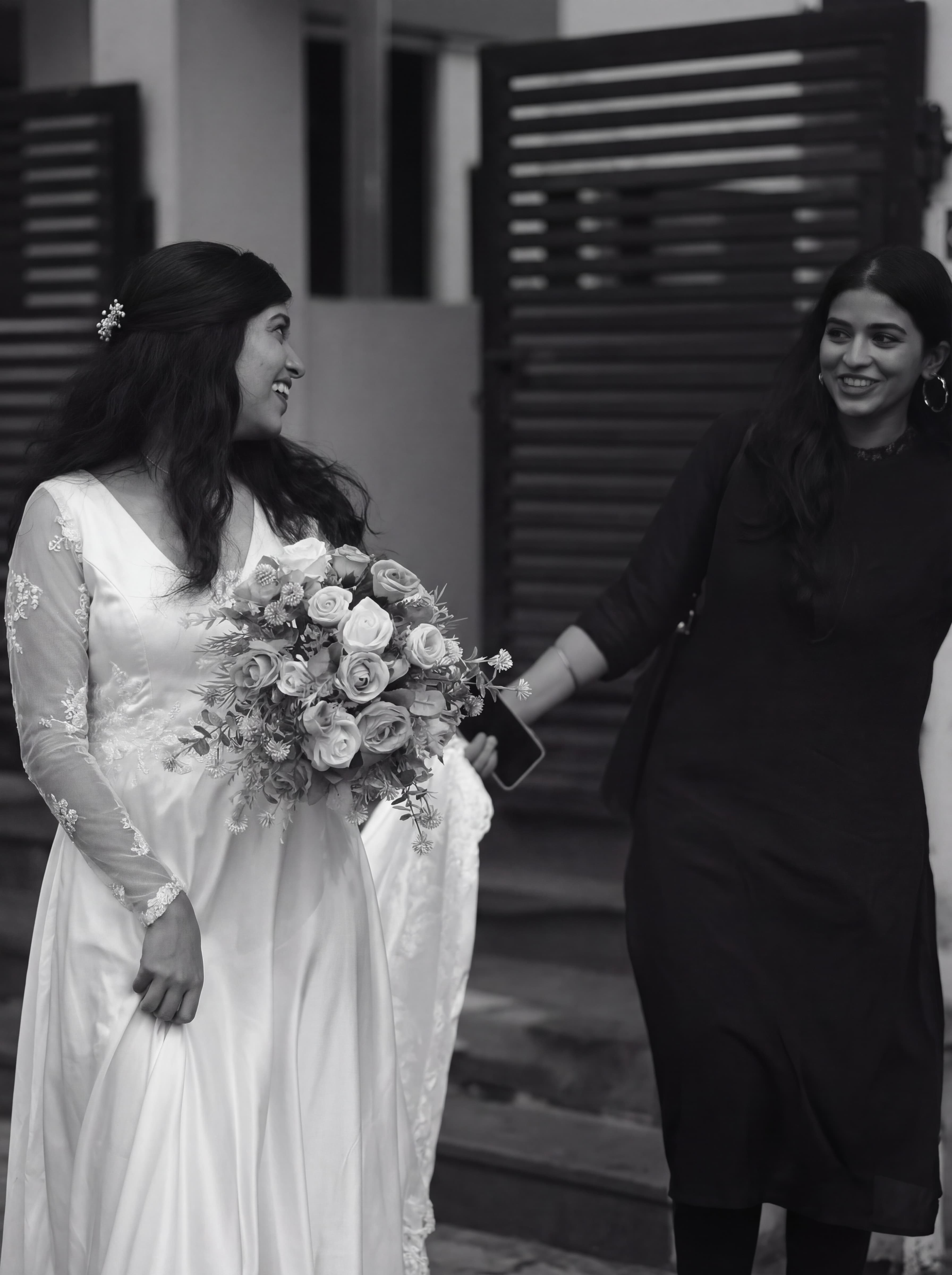 Grace with a bride on her wedding day